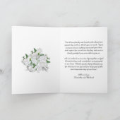 ホワイトブライダルローズ結婚ブーケ金ゴールド カード (内部)