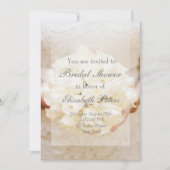 ホワイトブライダル結婚ズフラワーブーケブライダルシャワー 招待状 (正面)