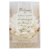 ホワイトブライダル結婚ズフラワーブーケ ミディアムペーパーバッグ (正面)