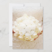 ホワイトブライダル結婚ズフラワーブーケ 招待状 (裏面)