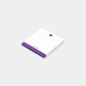 ホワイトブライトパープルハート縁どと+名前 ポストイット (アングル)