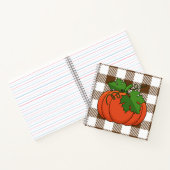 ホワイトブラウンのパンプキンにオレンジ市松模様に色のパンプキ ノートブック (内部)
