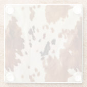 ホワイトブラウンコウィドアニマルプリント ガラスコースター (裏面)