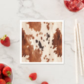 ホワイトブラウンコウィドアニマルプリント スタンダードカクテルナプキン (インサイチュ)