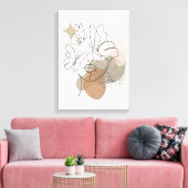 ホワイトブラウンラインアートウーマンキャンバス キャンバスプリント (インサイチュ (リビング))