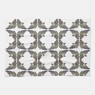 ホワイトブラウンレッドションドレッドホークキッチンタオル キッチンタオル