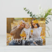 ホワイトブラシレタリングハッピー感謝祭 シーズンカード (スタンド正面)
