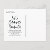 ホワイトブラシレタリング2025写真卒業 案内ポストカード (裏面)