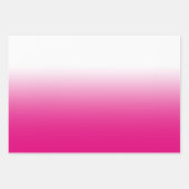 ホワイトブラックとホットピンクのミッグラデーションクス ラッピングペーパーシート (正面)