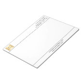 ホワイトブラックのビジネス用ロゴのレターヘッド ノートパッド (アングル)