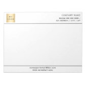 ホワイトブラックのビジネス用ロゴのレターヘッド ノートパッド (正面)