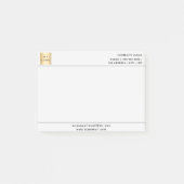 ホワイトブラックのビジネス用ロゴのレターヘッド ポストイット (正面)