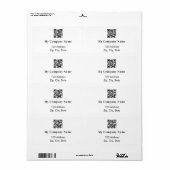 ホワイトブラックのビジネスqrコード差出人住所 ラベル (フルシート)