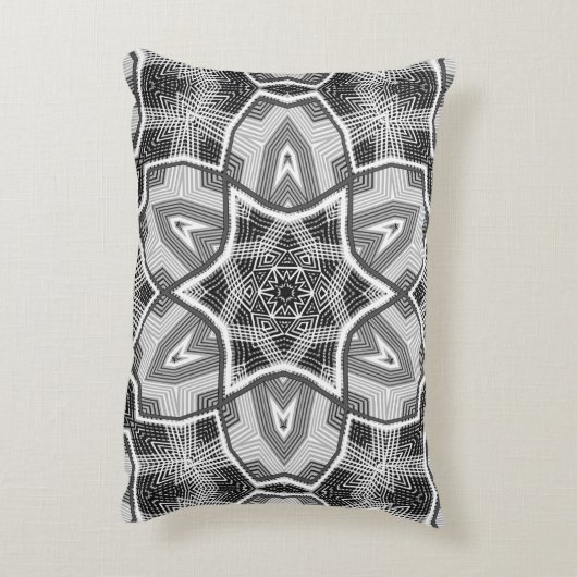 ホワイトブラックの透かし模様 アクセントクッション (裏面(縦))