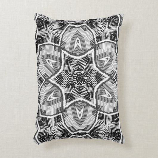 ホワイトブラックの透かし模様 アクセントクッション (正面(垂直))