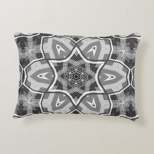 ホワイトブラックの透かし模様 アクセントクッション (裏面)