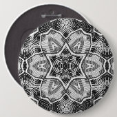 ホワイトブラックの透かし模様 缶バッジ (正面&裏面)
