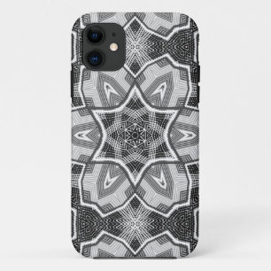 ホワイトブラックの透かし模様 iPhone 11 ケース