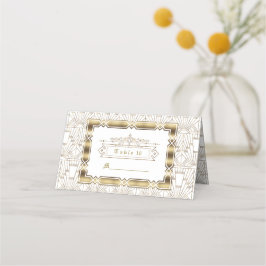 ホワイトブラックアールデコギャツビー1920年代スタイル結婚ズ プレイスカード