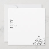 ホワイトブラックウィスピーフローラ21歳の誕生日パーティー 招待状 (裏面)