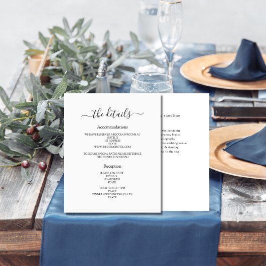 ホワイトブラックウェディングプログラム詳細ミニマル主義者