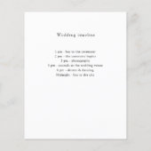 ホワイトブラックウェディングプログラム詳細ミニマル主義者 チラシ (裏面)