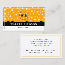 ホワイトブラックエレガントオレンジモノグラムイニシャル