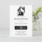 ホワイトブラックエレガント美しいサロングランドオープン 招待状 (スタンド正面)