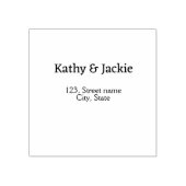 ホワイトブラックカップルの名前アドレス市区町村州シンプル ラバースタンプ (インプリント)