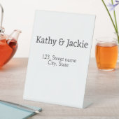 ホワイトブラックカップルの名前アドレス市区町村州シンプル 台座サイン (インサイチュ)