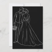 ホワイトブラッククラシックモノグラムエレガントクリーン結婚ズ 招待状 (裏面)