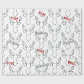 ホワイトブラッククリスマストナディラッピング紙 ラッピングペーパー (フラット)