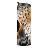 ホワイトブラッククリームヒョウ動物誕生日 タンブラー (回転右)