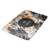 ホワイトブラッククリームヒョウ動物誕生日 バスマット (アングル)