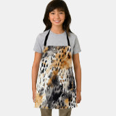ホワイトブラッククリームヒョウ動物 エプロン (インサイチュ)