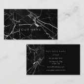 ホワイトブラックグランギー大理石Vip名刺 名刺 (正面/裏面)