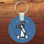 ホワイトブラックグレイハウンドIAAM キーホルダー (正面)