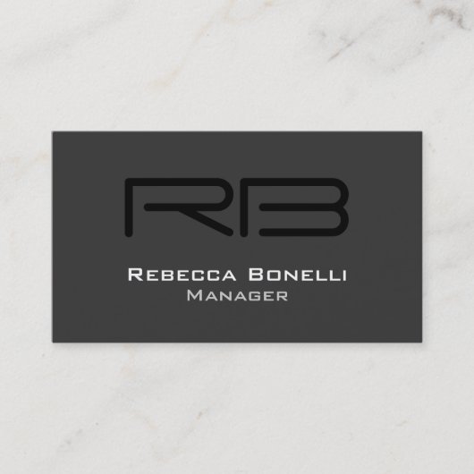 ホワイトブラックグレーモノグラムマネージャの名刺 名刺 (正面)