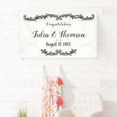 ホワイトブラックシエレガントックダマスクスワールイベント 横断幕 (インサイチュ)