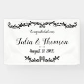 ホワイトブラックシエレガントックダマスクスワールイベント 横断幕 (横)