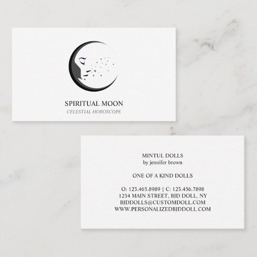 ホワイトブラックシテラススピリチュアルムーン占星術 名刺 (正面/裏面)