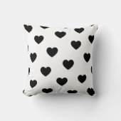 ホワイトブラックスウィートコージーロマンモダンティックシックハート クッション (正面)
