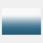 ホワイトブラックスカイブルーと海ブルーミッグラデーションクス ラッピングペーパーシート (正面)
