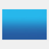 ホワイトブラックスカイブルーと深いブルーミッグラデーションクス ラッピングペーパーシート (正面3)