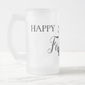 ホワイトブラックスクリプトタイハッピーグランドファーズデー フロストグラスビールジョッキ (左)