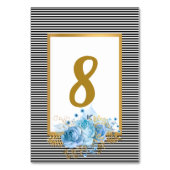 ホワイトブラックストライプブルーブーケテーブル番号 テーブルナンバー (裏面)