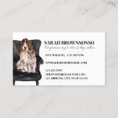 ホワイトブラックソファペットシッター犬猫 名刺 (裏面)