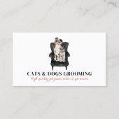 ホワイトブラックソファ犬猫ペットトリマー 名刺 (正面)