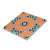 ホワイトブラックターコイズモロッコジオメトリックモチーフ タイル (側面)