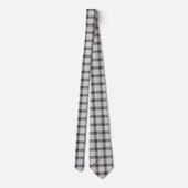 ホワイトブラックダークレッドタータンチェックプレイド ネクタイ (裏面)